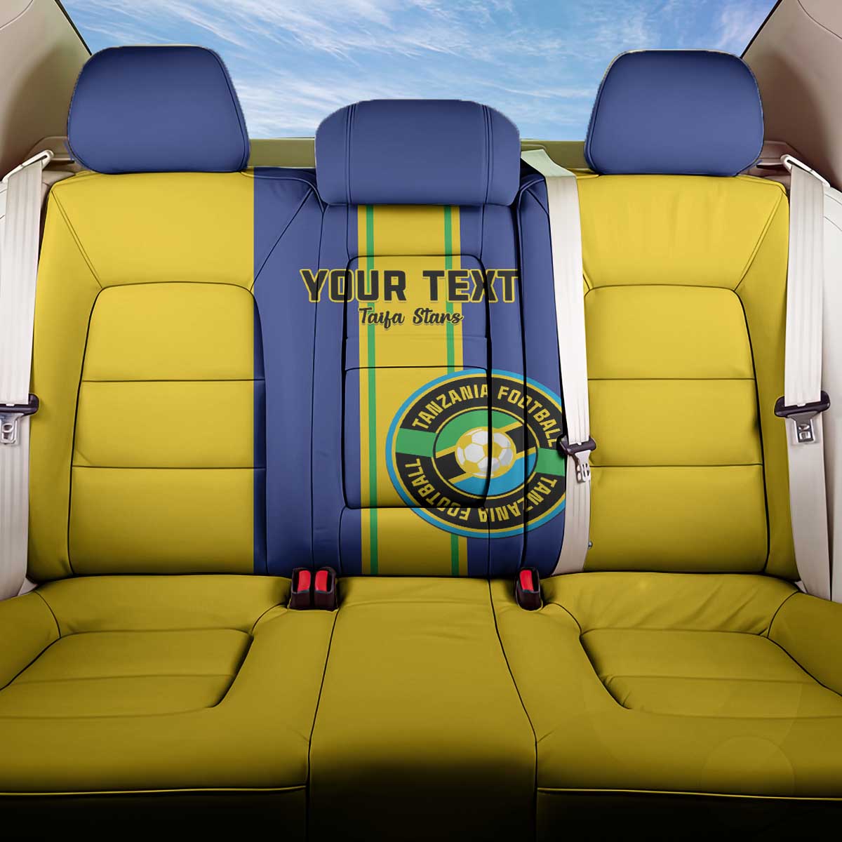 Custom Tanzania Football Back Car Seat Cover Sporty Style