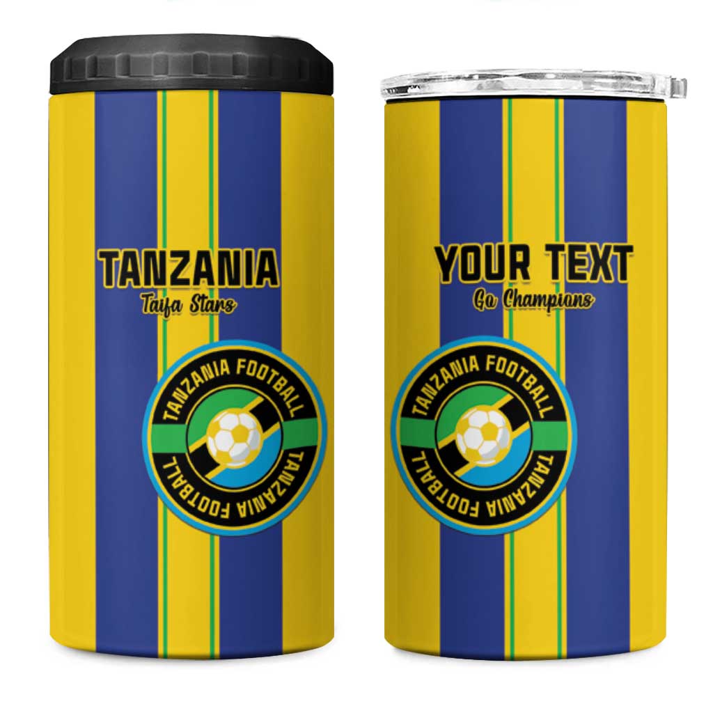 Custom Tanzania Football 4 in 1 Can Cooler Tumbler Sporty Style