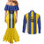 Custom Tanzania Football Couples Matching Mermaid Dress and Long Sleeve Button Shirt Sporty Style