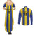 Custom Tanzania Football Couples Matching Summer Maxi Dress and Long Sleeve Button Shirt Sporty Style