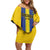 Custom Tanzania Football Family Matching Off Shoulder Short Dress and Hawaiian Shirt Sporty Style