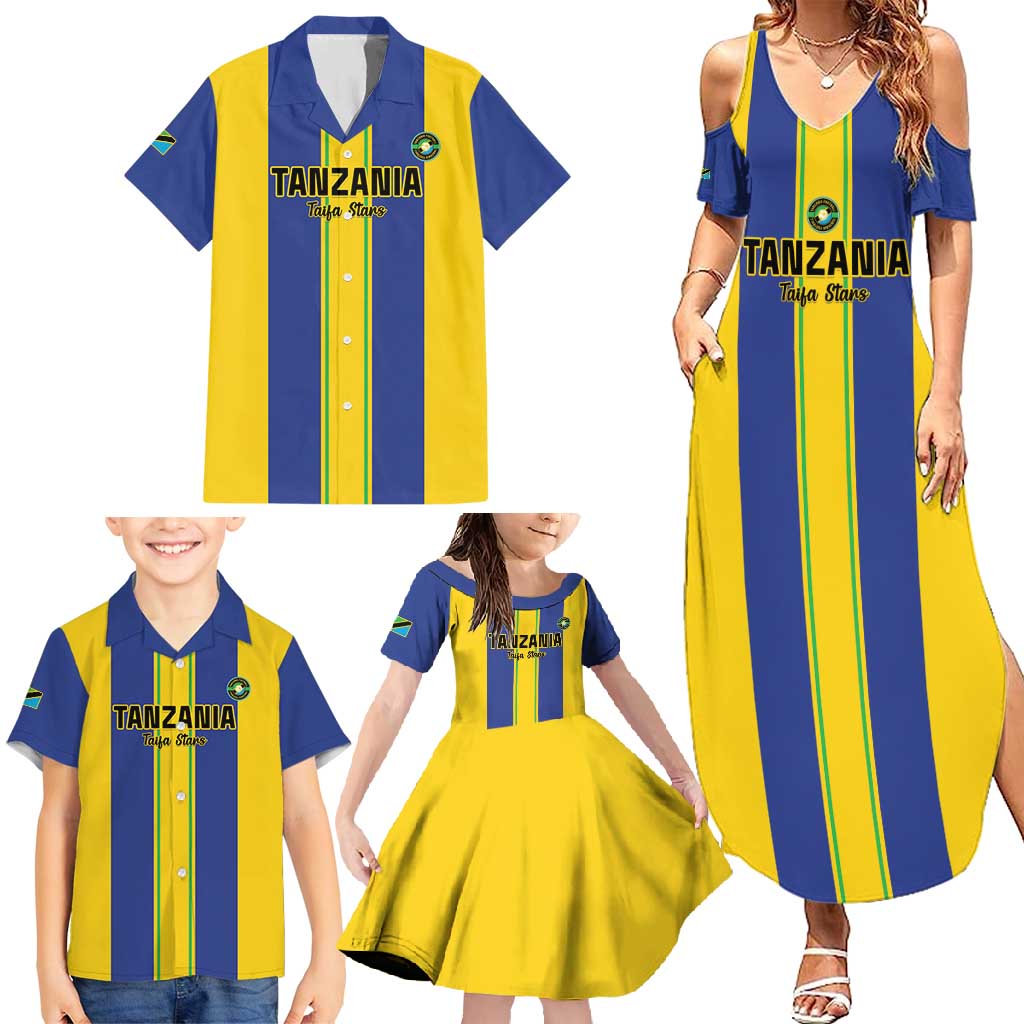 Custom Tanzania Football Family Matching Summer Maxi Dress and Hawaiian Shirt Sporty Style