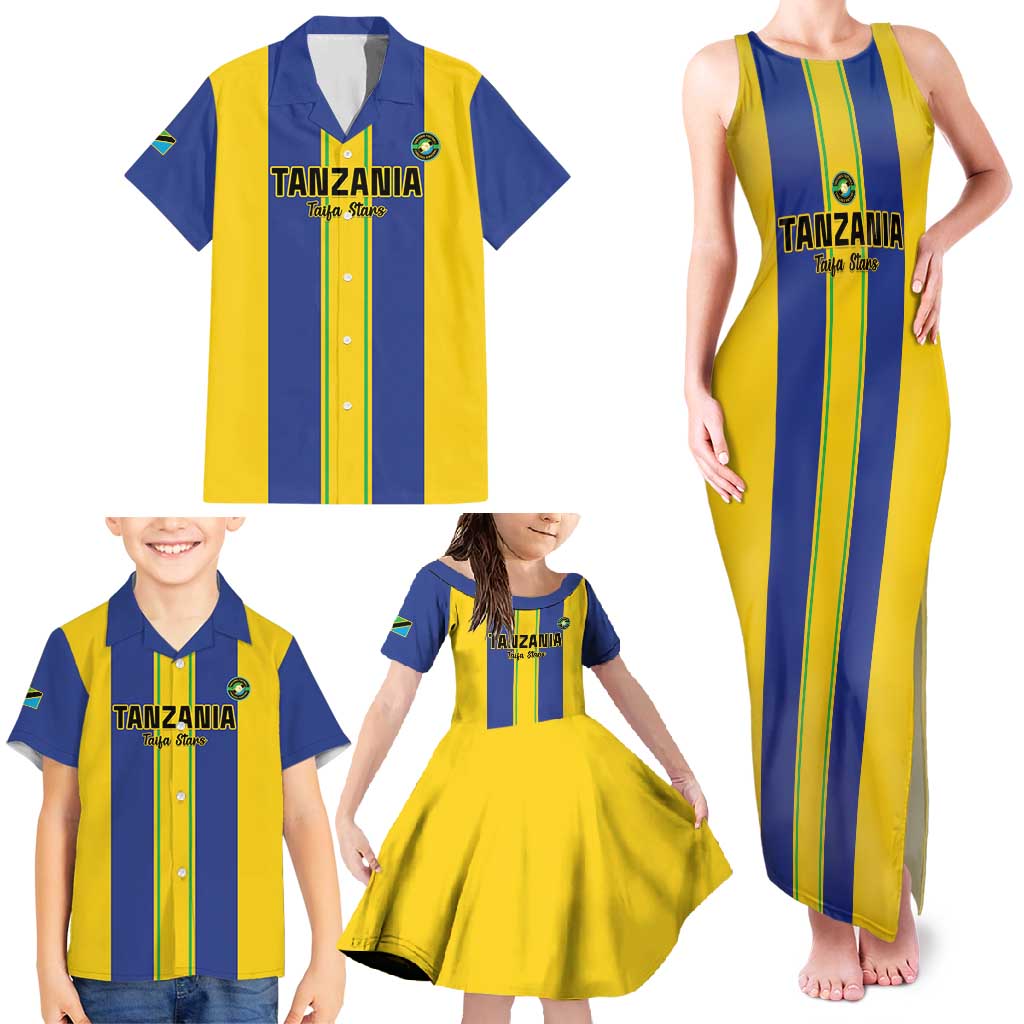 Custom Tanzania Football Family Matching Tank Maxi Dress and Hawaiian Shirt Sporty Style