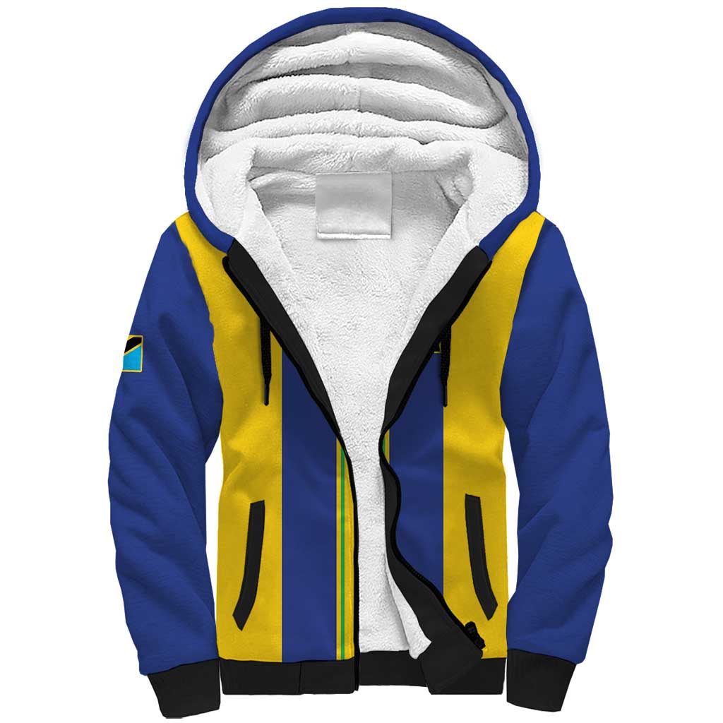 Custom Tanzania Football Sherpa Hoodie Sporty Style