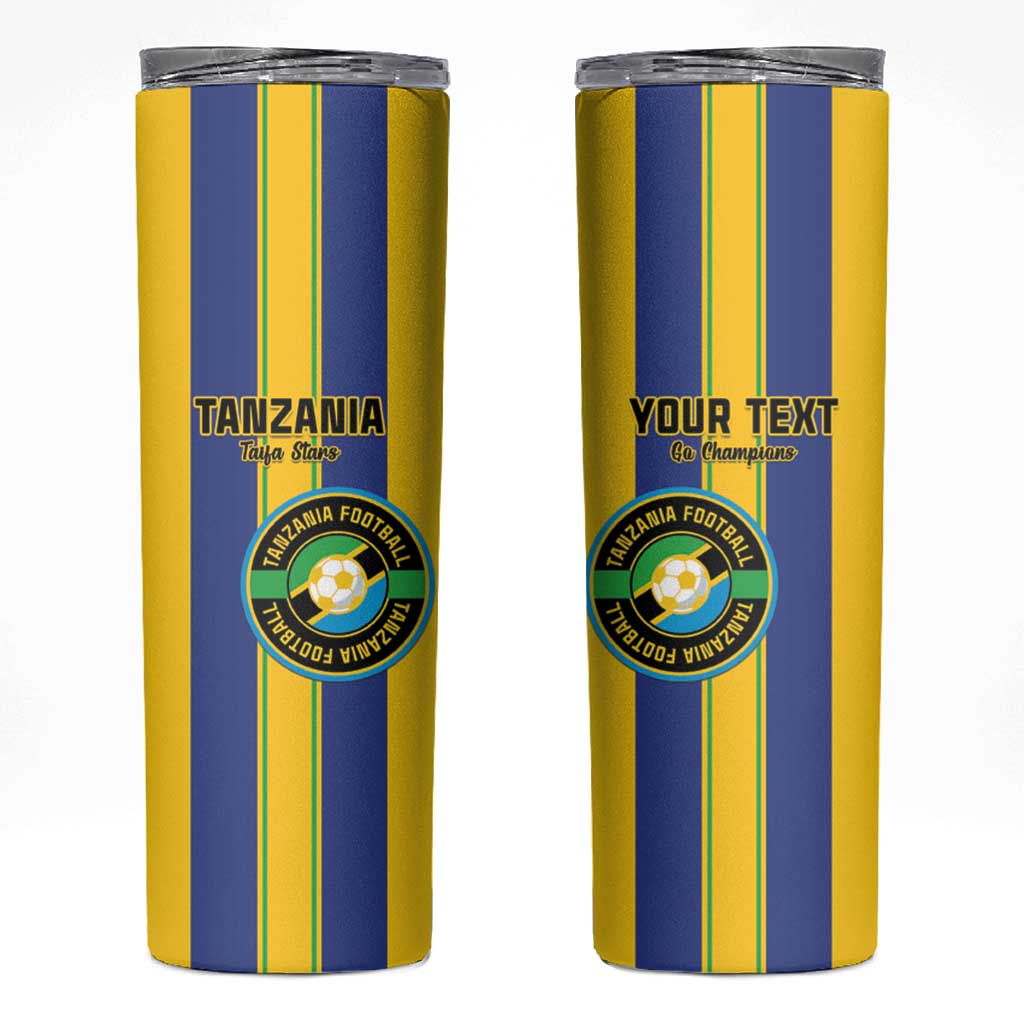 Custom Tanzania Football Skinny Tumbler Sporty Style