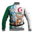 Algeria Fennec Fox Baseball Jacket Blue Isris Flower