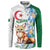 Algeria Fennec Fox Button Sweatshirt Blue Isris Flower