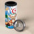 Algeria Fennec Fox 4 in 1 Can Cooler Tumbler Blue Isris Flower