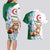 Algeria Fennec Fox Couples Matching Long Sleeve Bodycon Dress and Hawaiian Shirt Blue Isris Flower