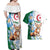 Algeria Fennec Fox Couples Matching Off Shoulder Maxi Dress and Hawaiian Shirt Blue Isris Flower