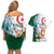 Algeria Fennec Fox Couples Matching Off Shoulder Short Dress and Hawaiian Shirt Blue Isris Flower