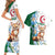 Algeria Fennec Fox Couples Matching Short Sleeve Bodycon Dress and Hawaiian Shirt Blue Isris Flower