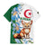 Algeria Fennec Fox Family Matching Mermaid Dress and Hawaiian Shirt Blue Isris Flower