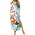 Algeria Fennec Fox Family Matching Summer Maxi Dress and Hawaiian Shirt Blue Isris Flower