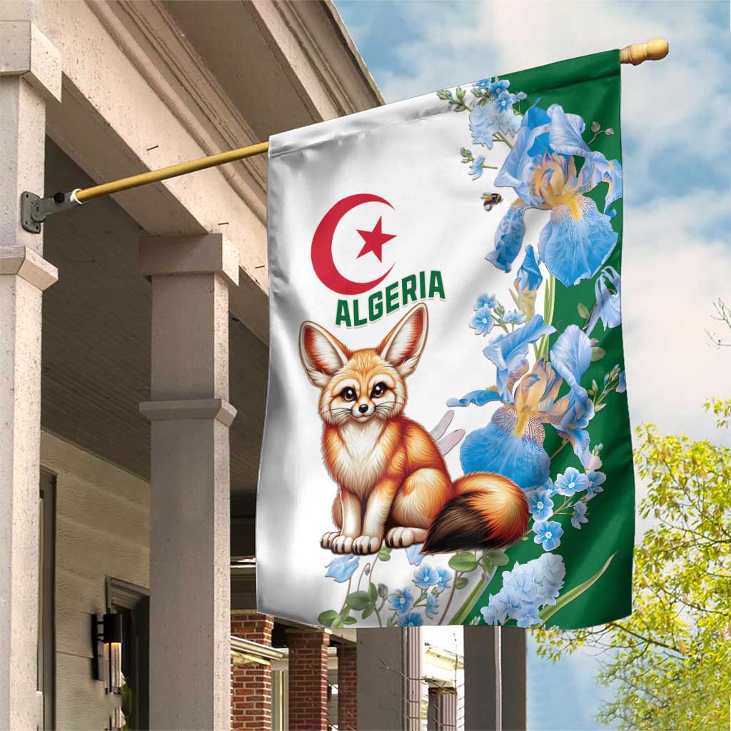 Algeria Fennec Fox Garden Flag Blue Isris Flower