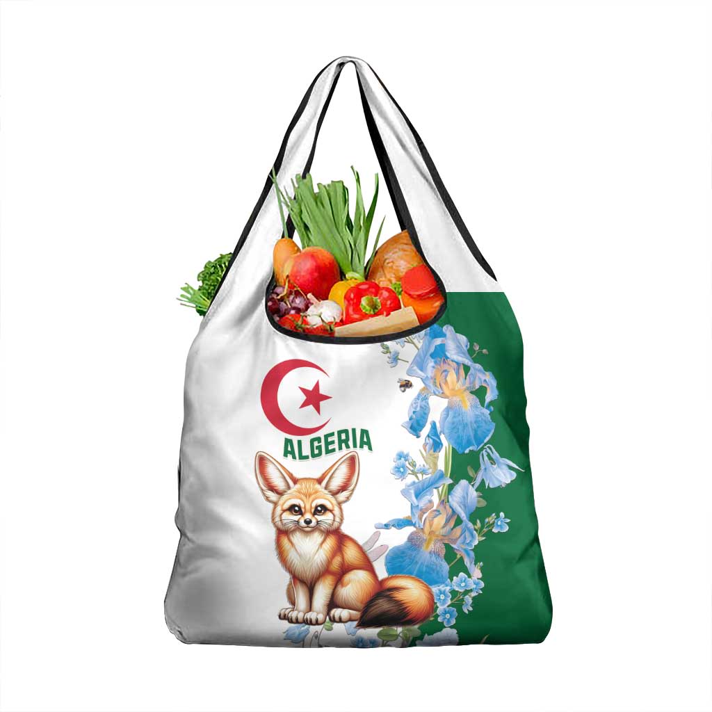 Algeria Fennec Fox Grocery Bag Blue Isris Flower