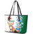 Algeria Fennec Fox Leather Tote Bag Blue Isris Flower