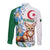 Algeria Fennec Fox Long Sleeve Button Shirt Blue Isris Flower