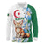 Algeria Fennec Fox Long Sleeve Polo Shirt Blue Isris Flower