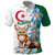 Algeria Fennec Fox Polo Shirt Blue Isris Flower