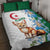 Algeria Fennec Fox Quilt Bed Set Blue Isris Flower