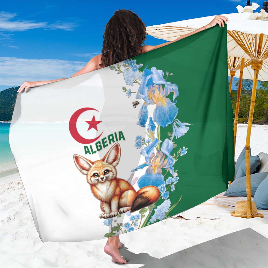 Algeria Fennec Fox Sarong Blue Isris Flower