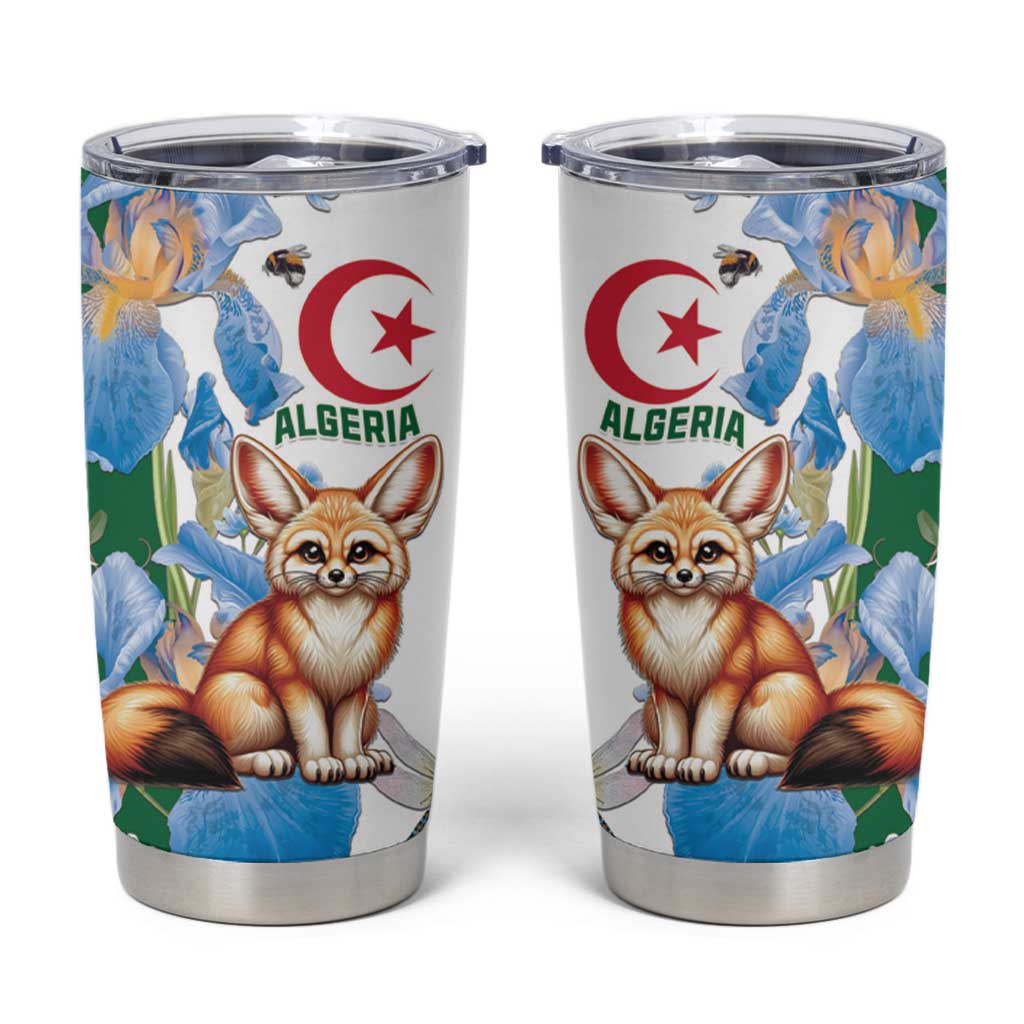 Algeria Fennec Fox Tumbler Cup Blue Isris Flower