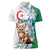 Algeria Fennec Fox Women Polo Shirt Blue Isris Flower