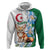 Algeria Fennec Fox Zip Hoodie Blue Isris Flower