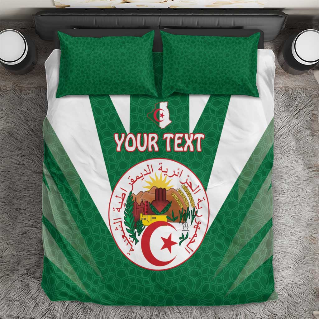 Personalised Algeria Bedding Set Coat Of Arms With Islamic Pattern