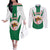 Personalised Algeria Couples Matching Off The Shoulder Long Sleeve Dress and Long Sleeve Button Shirt Coat Of Arms With Islamic Pattern