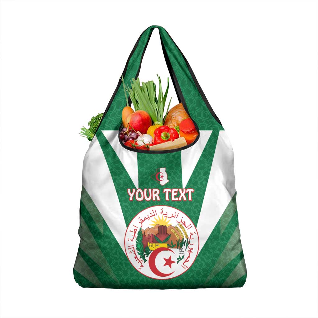 Personalised Algeria Grocery Bag Coat Of Arms With Islamic Pattern