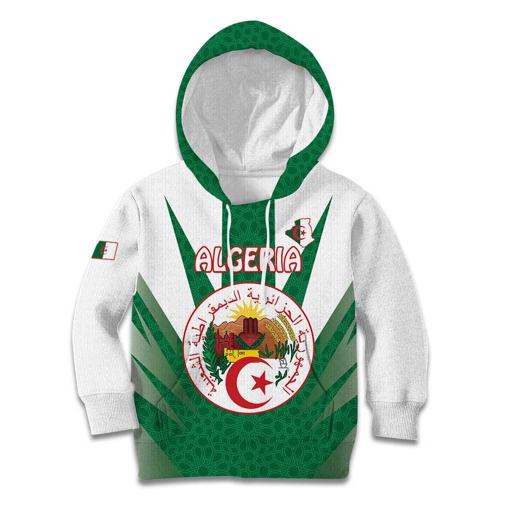 Personalised Algeria Kid Hoodie Coat Of Arms With Islamic Pattern