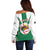 Personalised Algeria Off Shoulder Sweater Coat Of Arms With Islamic Pattern