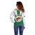 Personalised Algeria Off Shoulder Sweater Coat Of Arms With Islamic Pattern