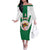 Personalised Algeria Off The Shoulder Long Sleeve Dress Coat Of Arms With Islamic Pattern