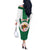 Personalised Algeria Off The Shoulder Long Sleeve Dress Coat Of Arms With Islamic Pattern