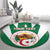 Personalised Algeria Round Carpet Coat Of Arms With Islamic Pattern