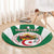 Personalised Algeria Round Carpet Coat Of Arms With Islamic Pattern