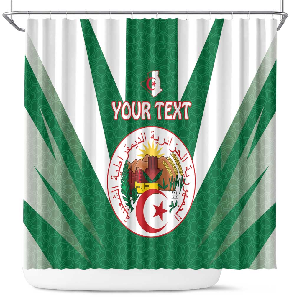 Personalised Algeria Shower Curtain Coat Of Arms With Islamic Pattern