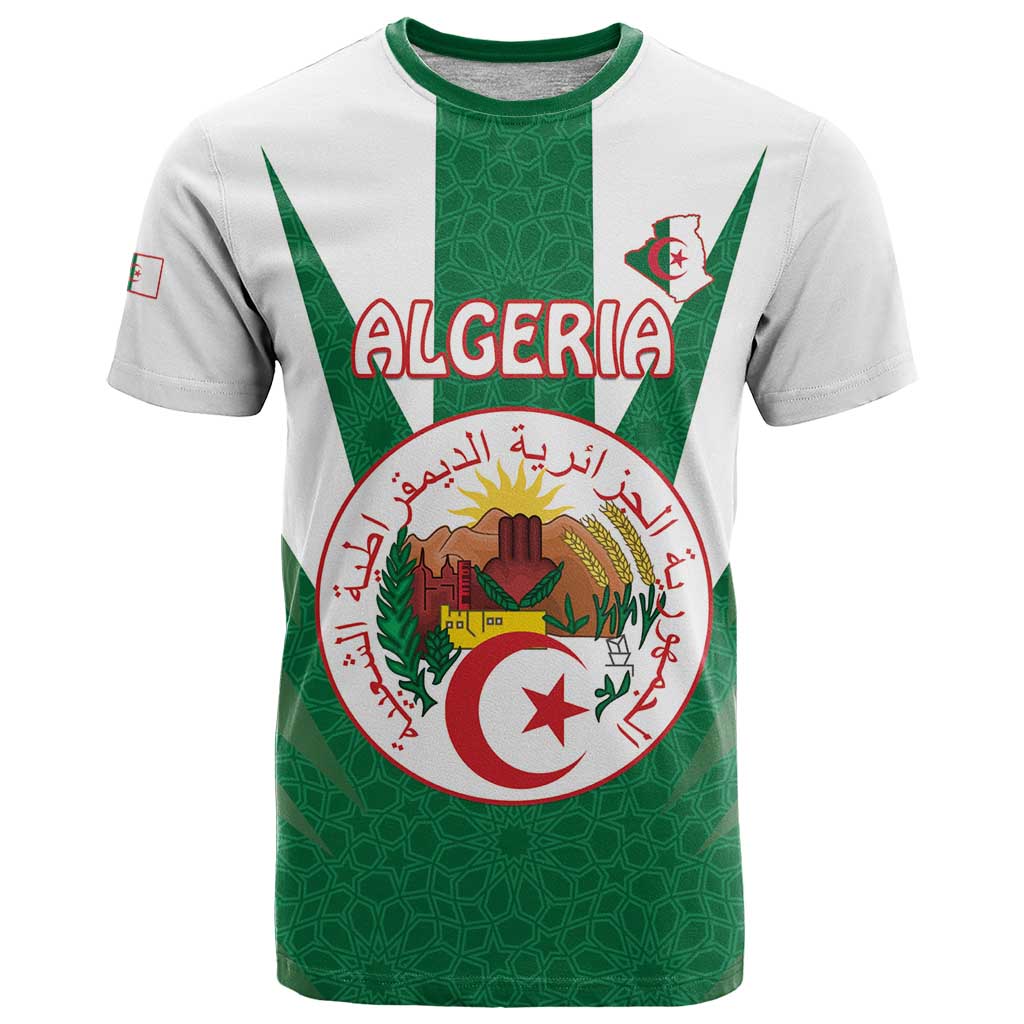 Personalised Algeria T Shirt Coat Of Arms With Islamic Pattern