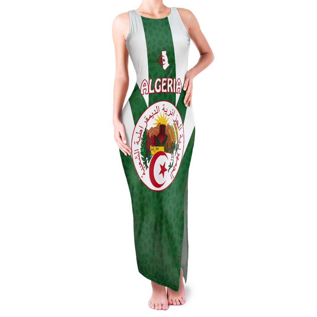 Personalised Algeria Tank Maxi Dress Coat Of Arms With Islamic Pattern