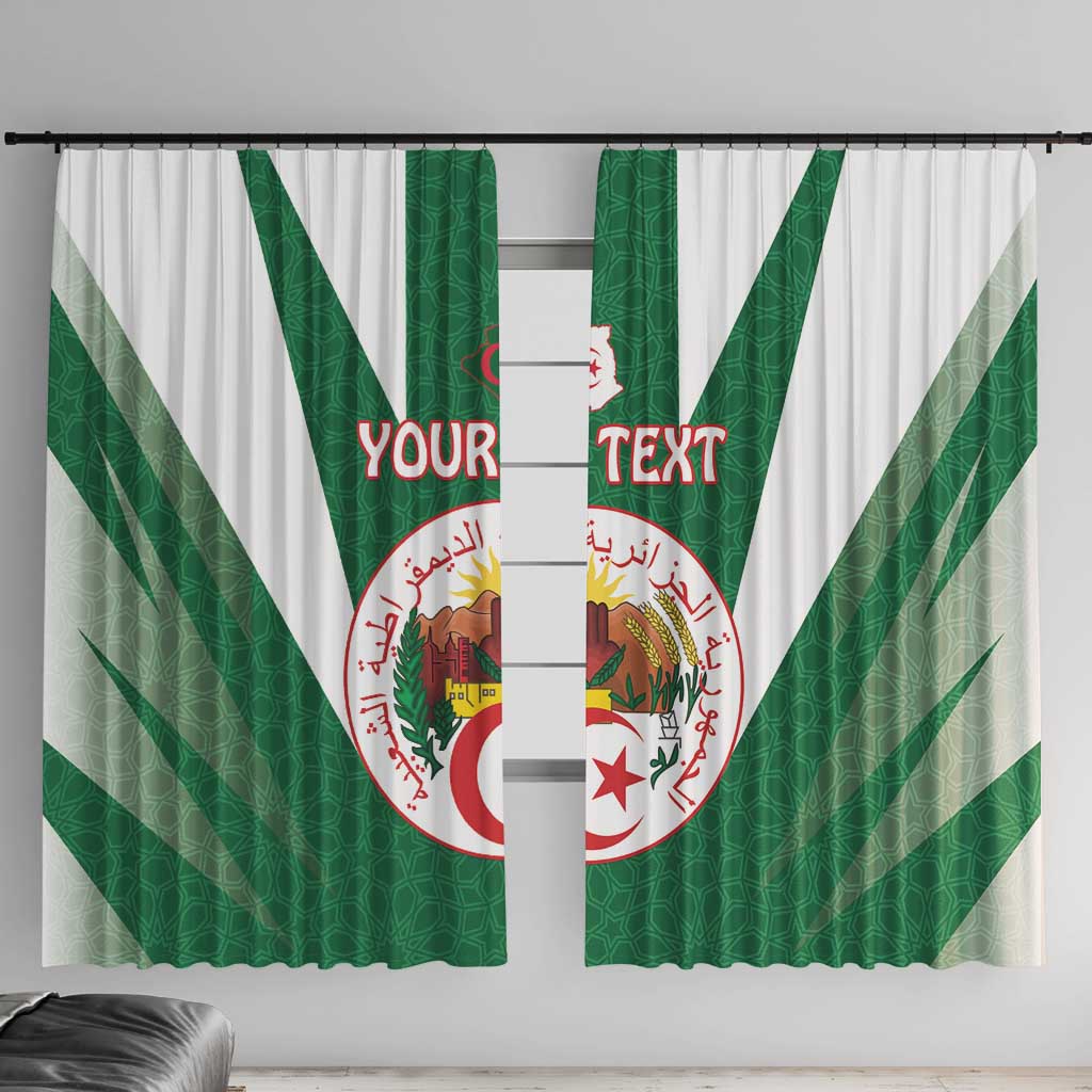 Personalised Algeria Window Curtain Coat Of Arms With Islamic Pattern