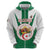 Personalised Algeria Zip Hoodie Coat Of Arms With Islamic Pattern