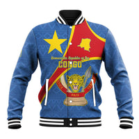 Personalised DR Congo Baseball Jacket Coat Of Arms African Pattern