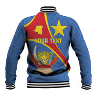 Personalised DR Congo Baseball Jacket Coat Of Arms African Pattern
