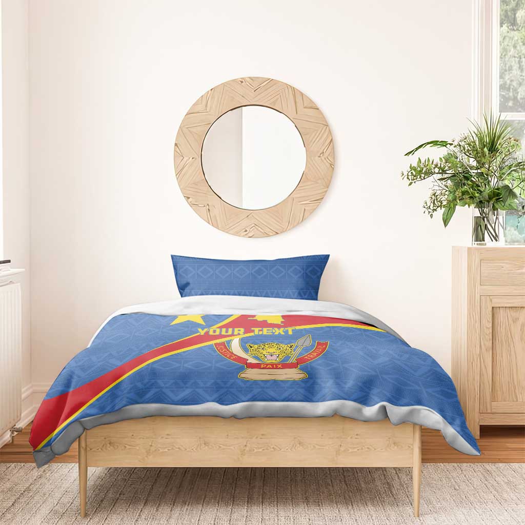 Personalised DR Congo Bedding Set Coat Of Arms African Pattern