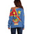 Personalised DR Congo Off Shoulder Sweater Coat Of Arms African Pattern