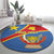 Personalised DR Congo Round Carpet Coat Of Arms African Pattern