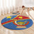 Personalised DR Congo Round Carpet Coat Of Arms African Pattern